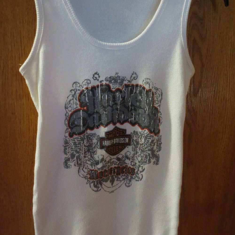 Harley-Davidson White Tank Sleeveless Women's S-M